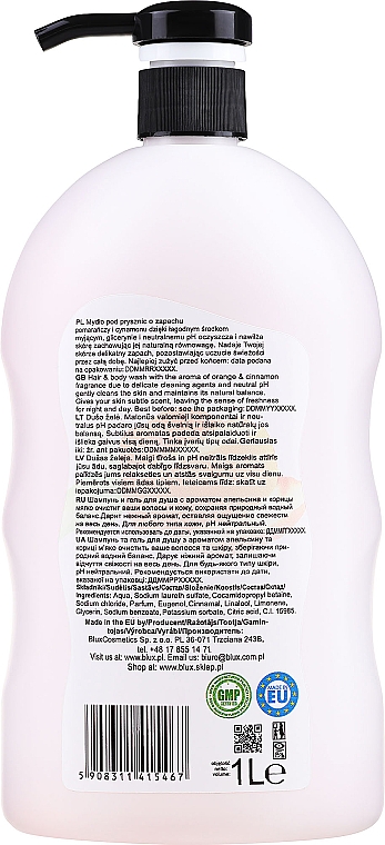 Шампунь-гель для душу "Апельсин і кориця" - Bluxcosmetics Naturaphy Orange & Cinnamon Hair & Body Wash — фото N4