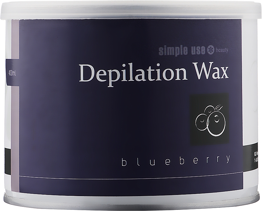 Теплый воск для депиляции в банке "Черника" - Simple Use Beauty Depilation Wax — фото N1