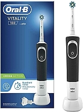 Парфумерія, косметика Електрична зубна щітка, чорна - Oral-B Vitality D100 CrossAction Black
