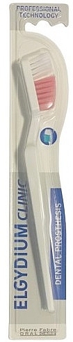 Щетка для зубных протезов, розовая - Elgydium Clinic Denture Toothbrush — фото N1
