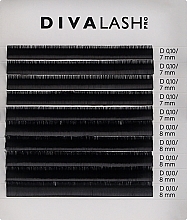 Вії для нарощування D 0.10 (7-8 мм), 10 ліній - Divalashpro — фото N1
