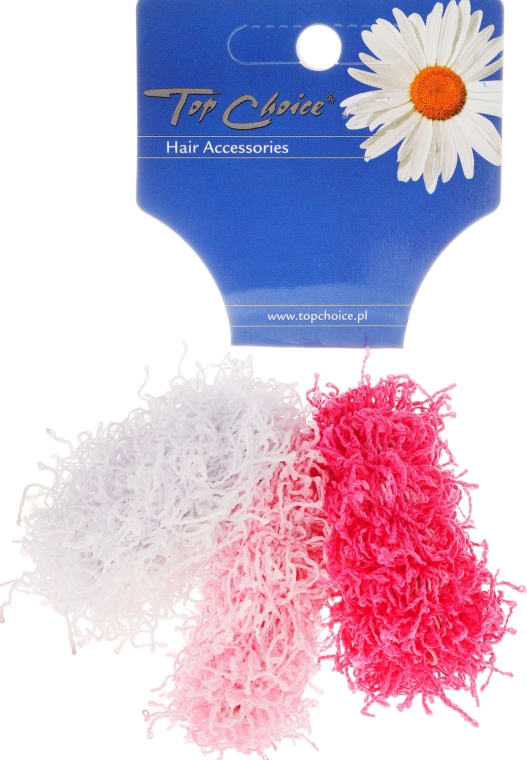 Резинки для волос "Spaghetti" 3 шт, розовые + белая - Top Choice — фото N1