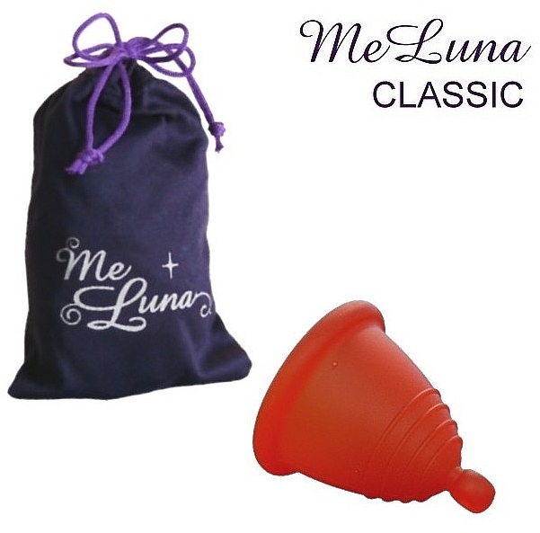 Менструальна чаша з кулькою, розмір М, червона - MeLuna Classic Shorty Menstrual Cup Ball — фото N1