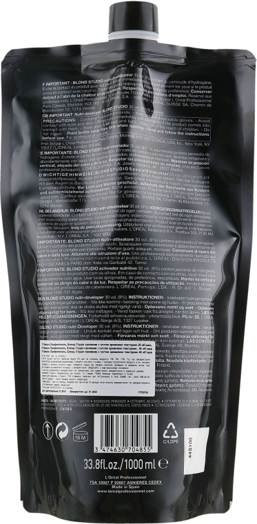 Питательный кремовый проявитель для осветленных волос 9% - L'Oreal Professionnel Blond Studio Creamy Nutri-Developer Vol.30 — фото N2