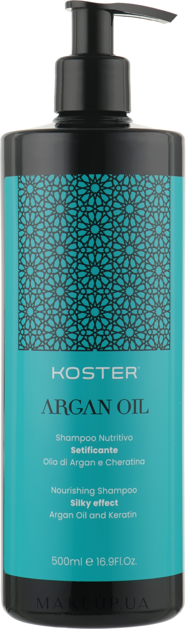 Живильний шампунь для волосся - Koster Argan Oil — фото 500ml