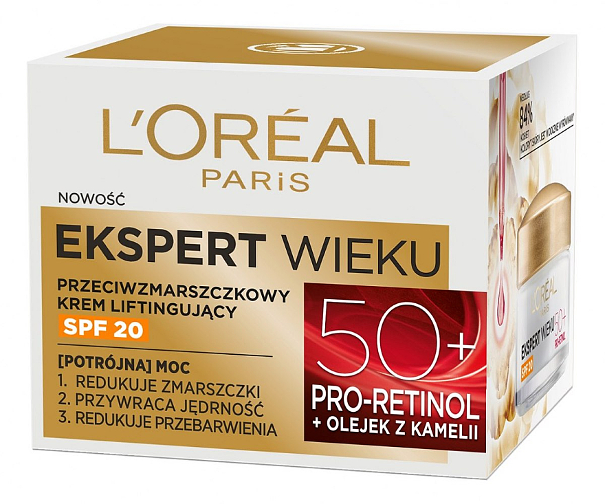 Дневной крем "Возраст эксперт 50+ Spf 20 - L'Oreal Paris Pro Retinol Day Cream 50+