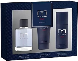 Парфумерія, косметика Milano Parfums Sport - Набір (edt/100 ml + after/sh/100 ml + deo/150 ml)