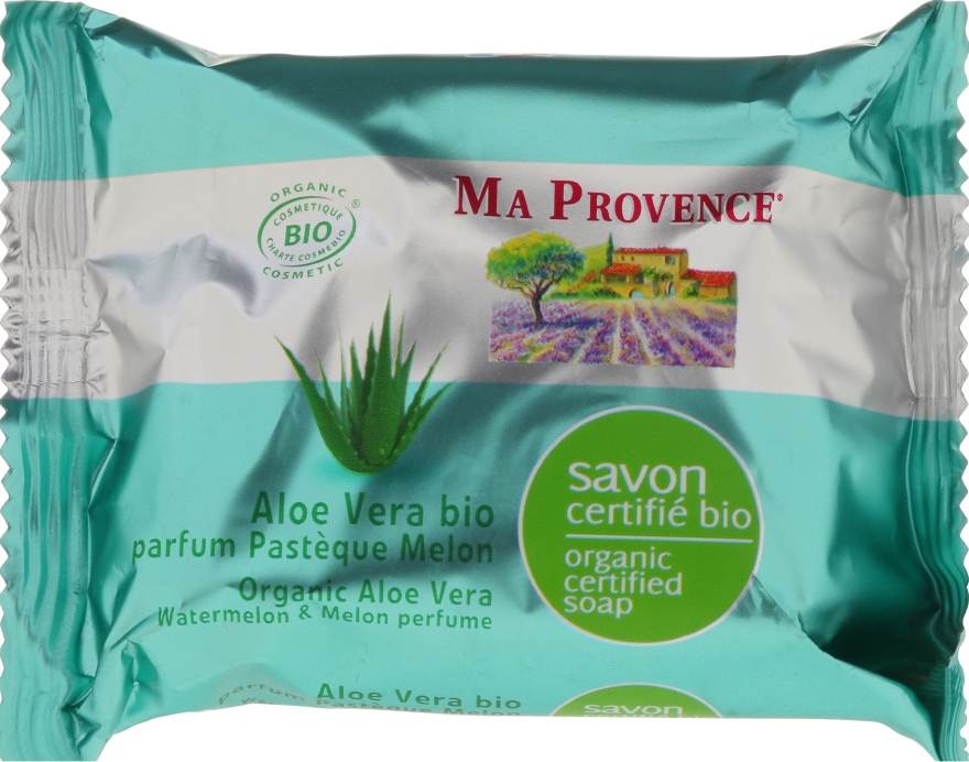 Біо-органічне мило з Алое Вера і ароматами кавуна і дині - Ma Provence Organic Soap — фото N1