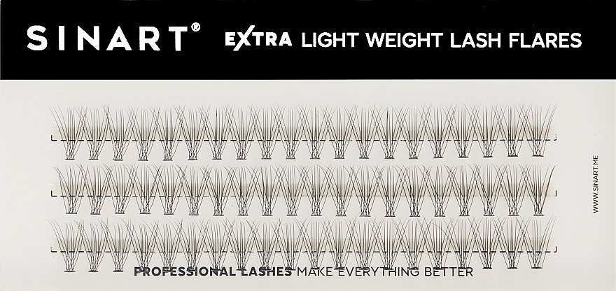 Ресницы пучковые 10D, 12 мм - Sinart Extra Light Weight Lash — фото N1