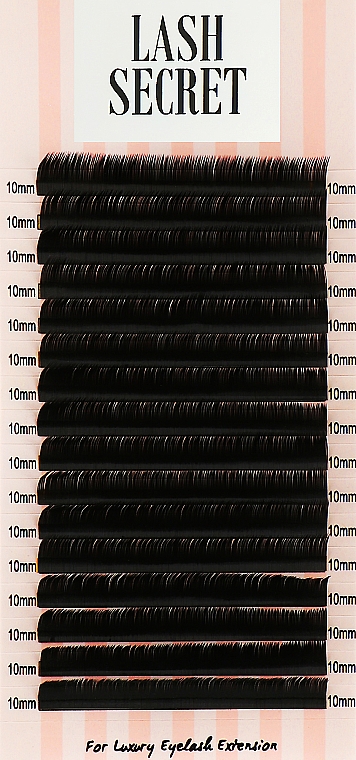 Накладные ресницы, черные, 16 линий (один размер, 0,1, L, 10) - Lash Secret — фото N1