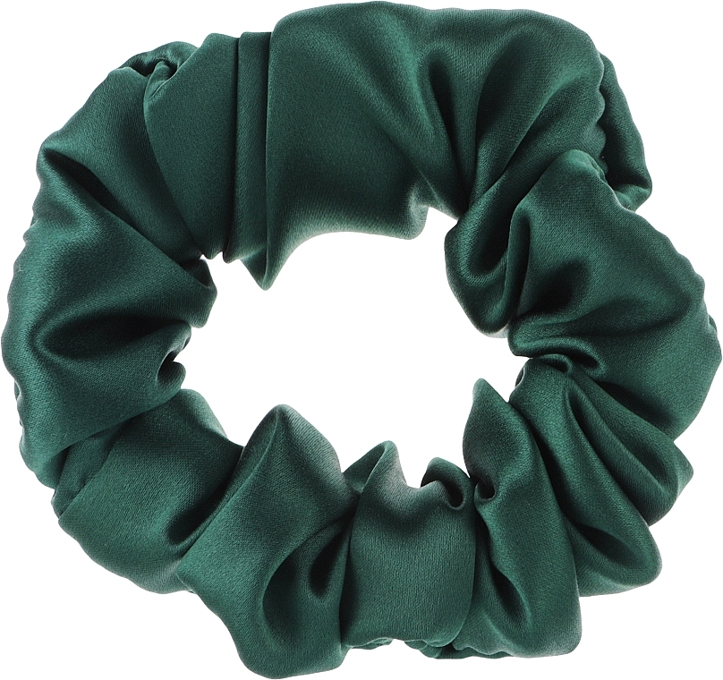 Резинка для волосся з натурального шовку, зелена - ScrunchyUA — фото N1