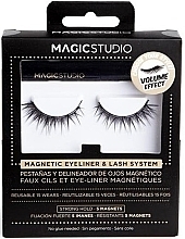 Парфумерія, косметика Магнітні накладні вії з підводкою для очей - Magic Studio Magnetic Eyelashes + Eyeliner Volume Effect