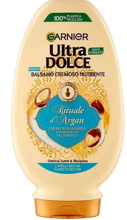 Бальзам-ополіскувач для дуже сухого та неслухняного волосся - Garnier Ultra Dolce Rituale di Argan — фото N1