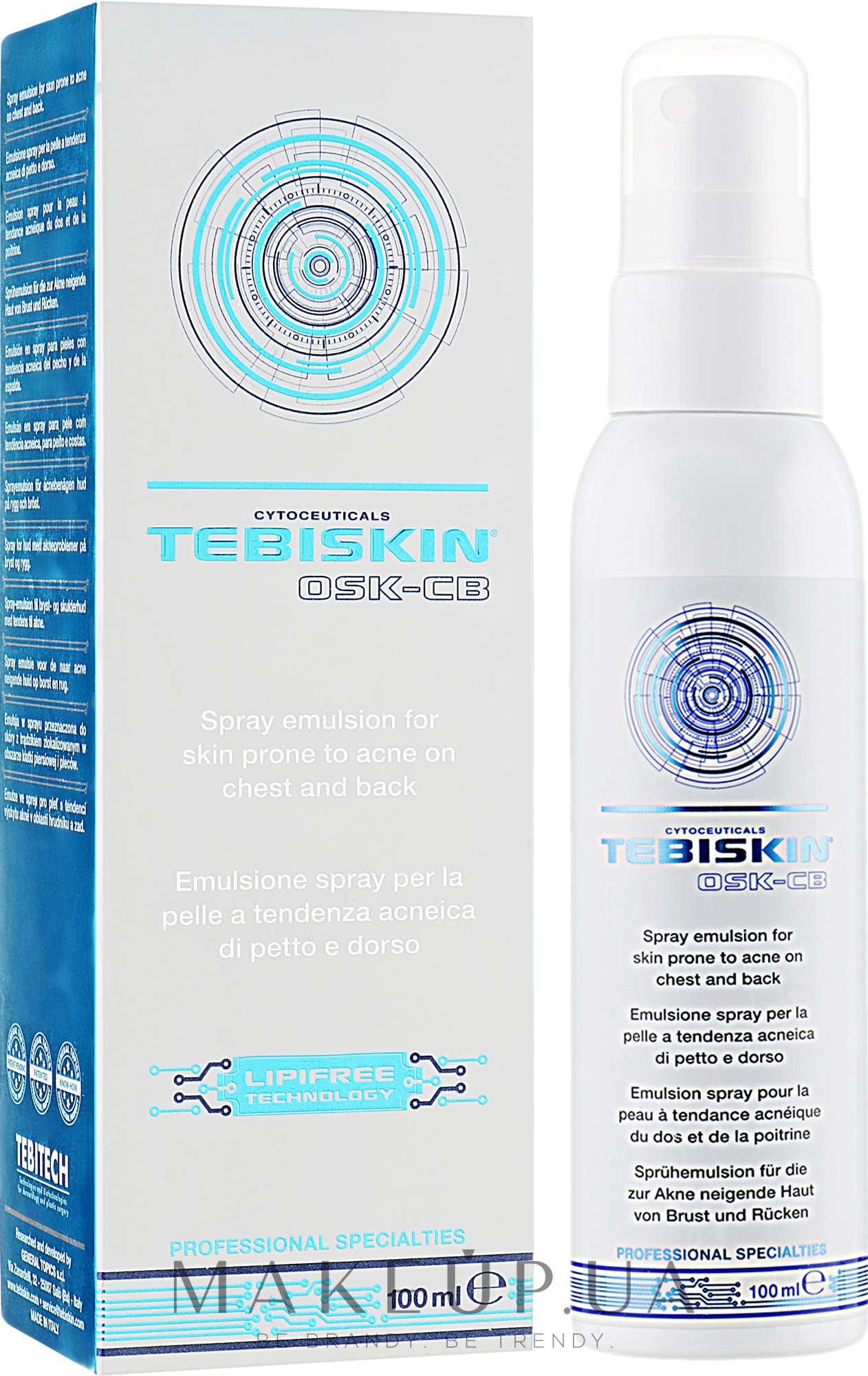 Эмульсия для проблемной кожи спины и груди - Tebiskin Osk-CB — фото 100ml