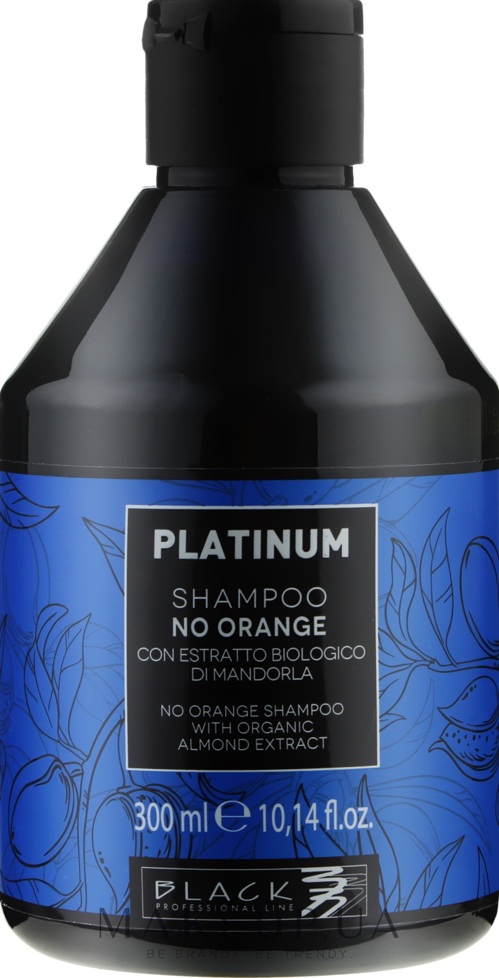 Шампунь з рослинним екстрактом мигдалю для нейтралізації помаранчевих і мідних відтінків - Black Professional Line Platinum No Orange Shampoo With Organic Almond Extract — фото 300ml