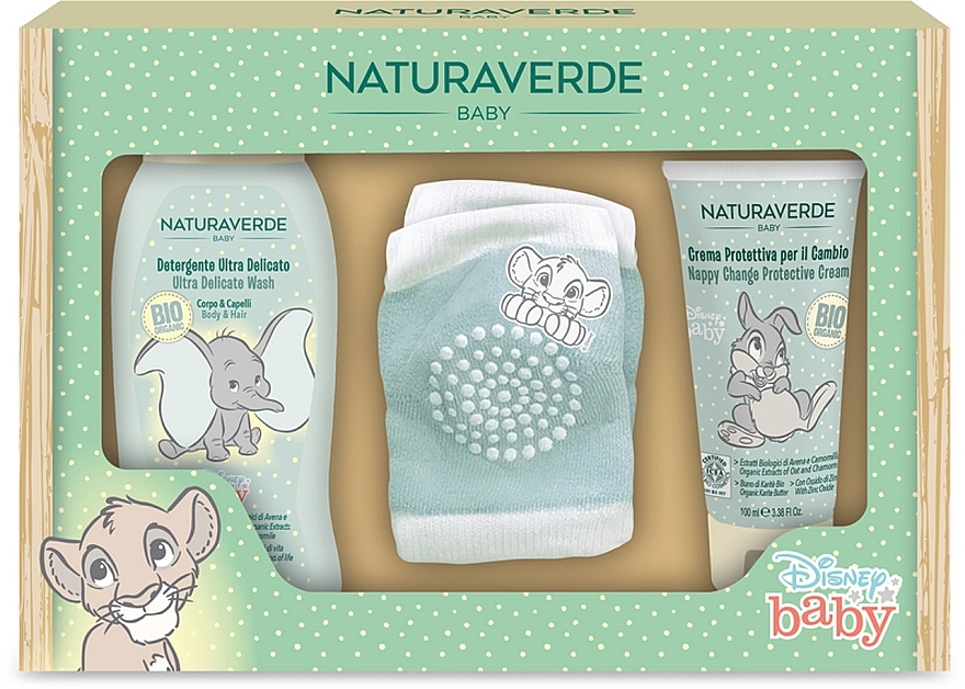 Набор - Naturaverde Baby Disney Gift Set (b/wash/200ml + nappy/cr/100ml + knee pads) — фото N1