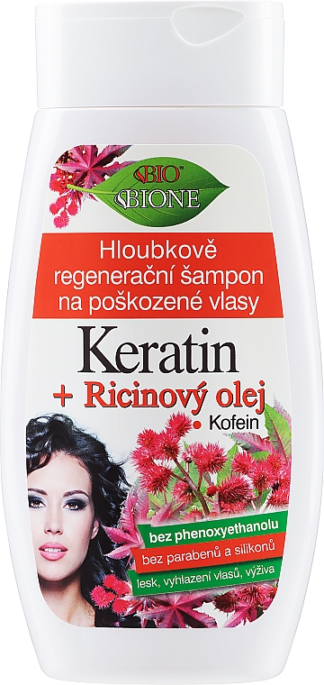 Шампунь для глубокой регенерации поврежденных волос - Bione Cosmetics Keratin + Castor Oil — фото N3
