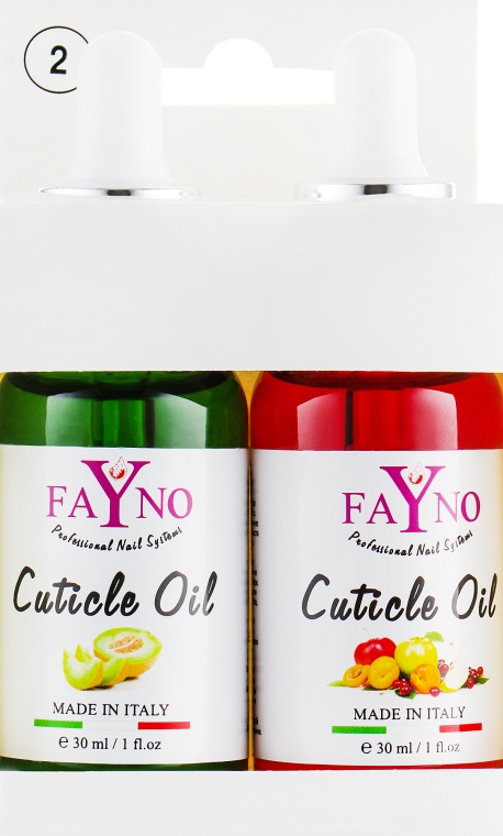 Набір олій для кутикули №2 "Диня+фруктовий мікс" - Fayno Cuticle Oil (oil/2x30ml) — фото N1