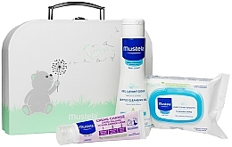 Парфумерія, косметика Набір - Mustela With Love (wipes/25szt + b/gel/200ml + cr/50ml + bag)