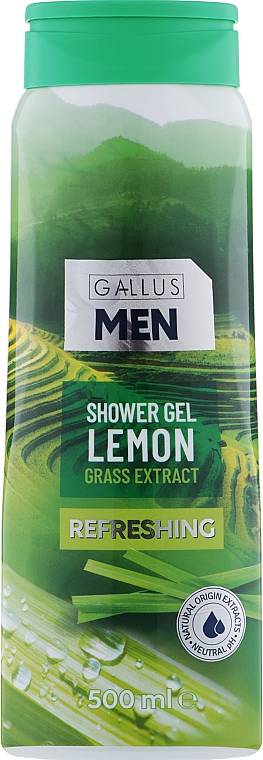 Гель для душа мужской "Лимон" - Gallus Men Lemon Grass Extract Shower Gel — фото N1
