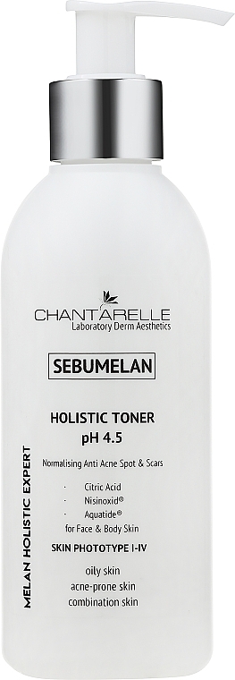 Освітлювальний і нормалізувальний тонік - Chantarelle Sebumelan Holistic Toner pH 4.5 — фото N1