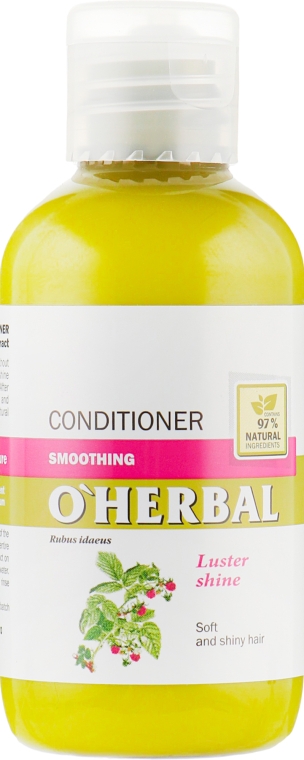 Бальзам-кондиціонер розгладжувальний для блиску волосся з екстрактом малини - O'Herbal — фото N3