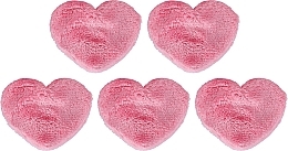 Ультрамягкие многоразовые диски для снятия макияжа, 5 шт, розовые - Glov Reusable Cosmetic Heart-Shaped Design — фото N2
