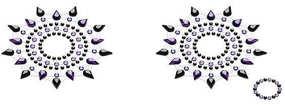 Набір прикрас із кристалів для грудей і пупка, чорно-фіолетові - Petits Joujoux Gloria Set Black-Purple — фото N1