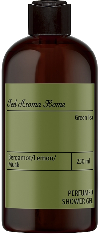 Парфумований гель для душу "Бергамот, лимон і мускус" - Feel Aroma Home Green Tea Perfumed Shower Gel