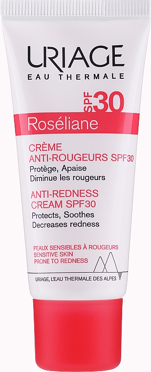 Сонцезахисний крем для обличчя проти почервонінь - Uriage Roséliane Crème Anti-Rougeurs SPF 30