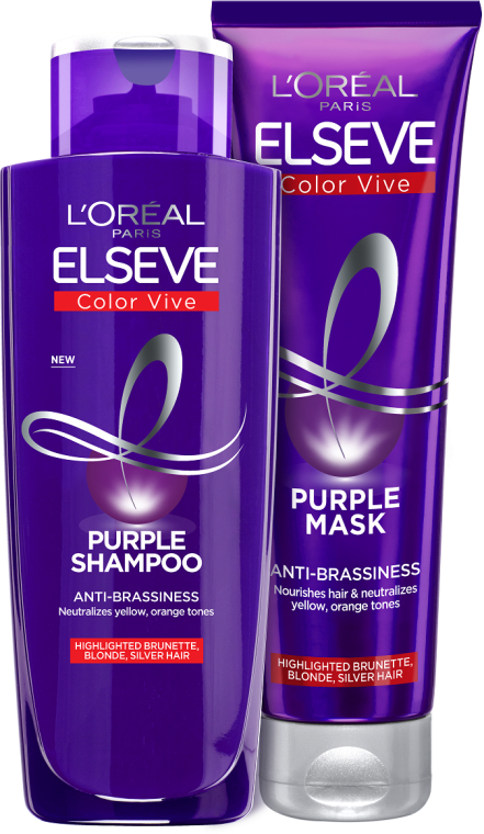 Тонувальна маска для освітленого, мелірованого і сріблястого волосся - L’Oréal Paris Elseve Purple — фото N3