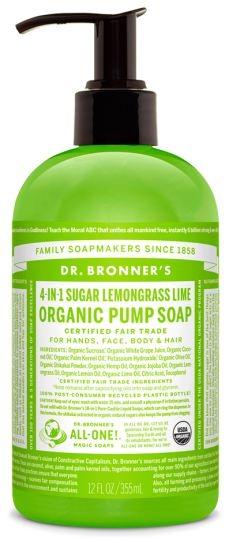 Цукрове рідке мило "Лемонграс і лайм" - Dr. Bronner’s Organic Sugar Soap Lemongrass Lime — фото N1