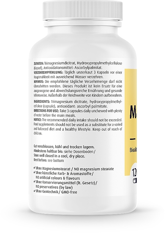 Пищевая добавка "Цитрат магния", 680 мг, капсулы - ZeinPharma Magnesium Citrate — фото N2