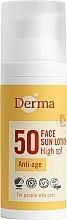 Духи, Парфюмерия, косметика Солнцезащитный антивозрастной лосьон для лица - Derma Sun Face Lotion Anti-Age SPF50