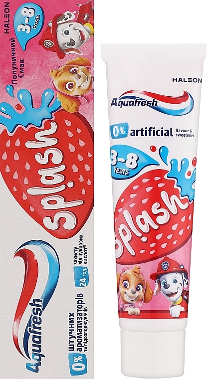 Зубна паста для дітей 3-8 років, полунична - Aquafresh Splash Toothpaste Strawberry — фото N2