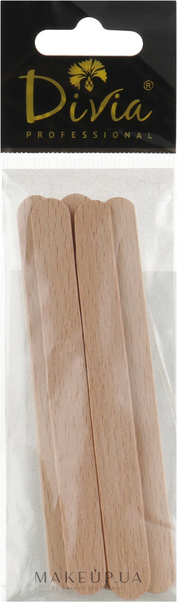 Дерев'яний шпатель для нанесення воску Di587 92х10 мм, 5 шт. - Divia Di587 — фото 5шт