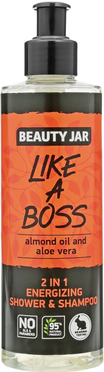 Шампунь-гель для душа "Like A Boss" - Beauty Jar 2 in 1 Energizing Shower & Shampoo (с дозатором)