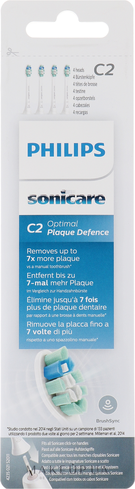 Насадки для електричної зубної щітки - Philips C2 Optimal Plaque Defence HX9024/10 — фото 4шт