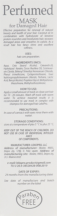 Маска парфюмированная для поврежденных волос - LekoPro Perfumed Mask For Demaged Hair — фото N3