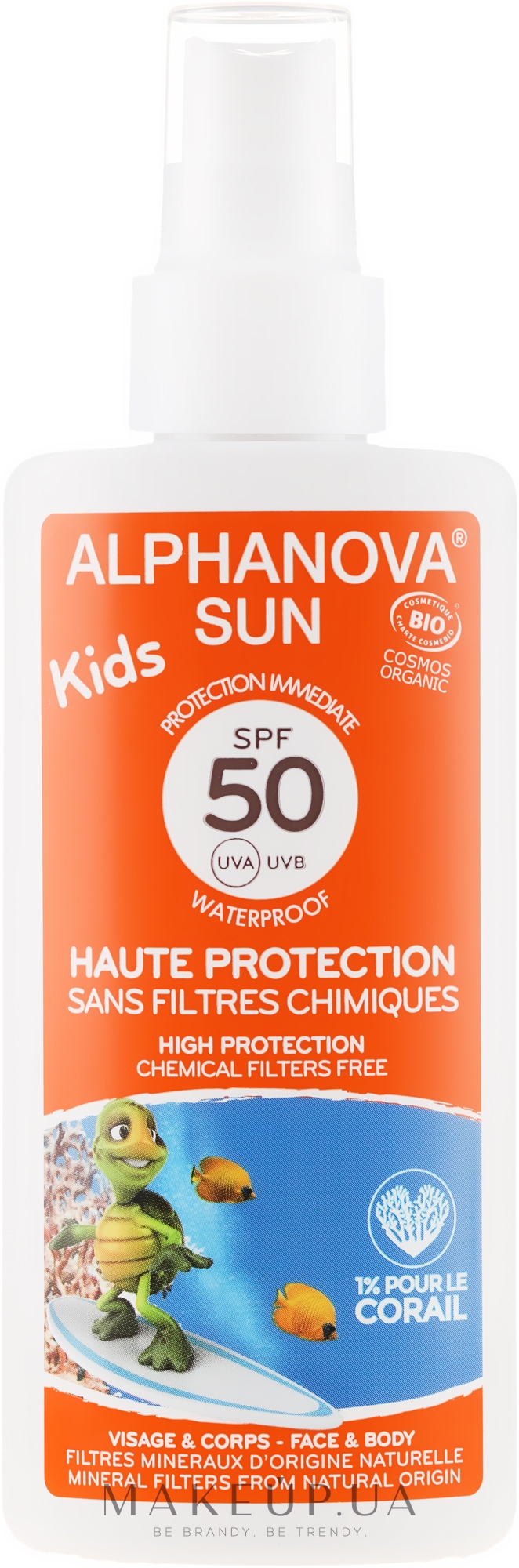 Солнцезащитный спрей для детей - Alphanova Sun Kids SPF 50+ — фото 125g