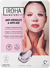 Парфумерія, косметика Тканинна маска для обличчя - Iroha Nature Anti-Age Collagen 100% Cotton Face & Neck Mask