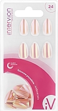 Набор накладных ногтей, Stilletto Light Pink Holo - Inter-Vion Artifical Nails — фото N1