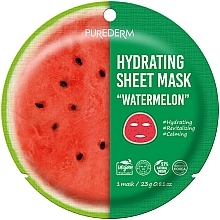 Зволожувальна тканинна маска "Watermelon" - Purederm Hydrating Sheet Mask — фото N1