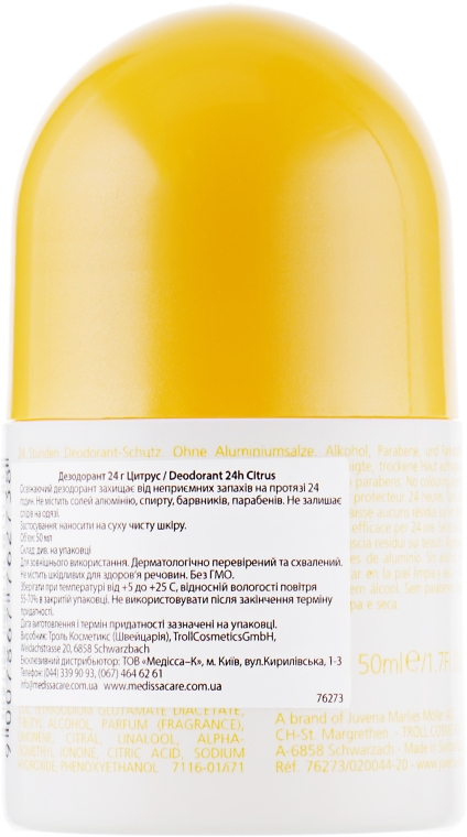 Дезодорант тривалої дії "Цитрус" - Juvena Body Care 24H Citrus Deodorant — фото N2