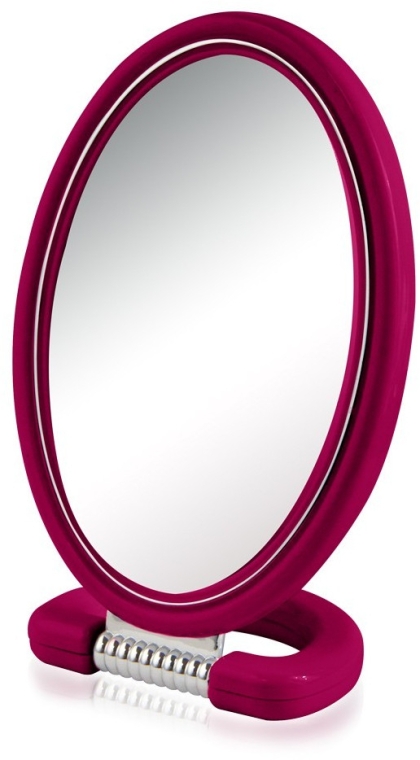 Зеркало косметическое 9510, овальное, двухстороннее, 22.5 см, малиновое - Donegal Mirror — фото N1