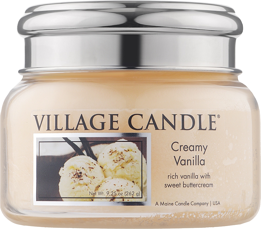 Ароматическая свеча в банке "Сливки с ванилью" - Village Candle Creamy Vanilla — фото N2