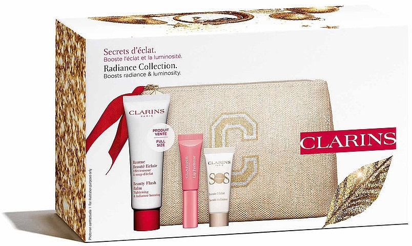 Набір - Clarins Radiance Collection (f/balm/50ml + l/gloss/5ml + primer/10ml + pouch) — фото N5