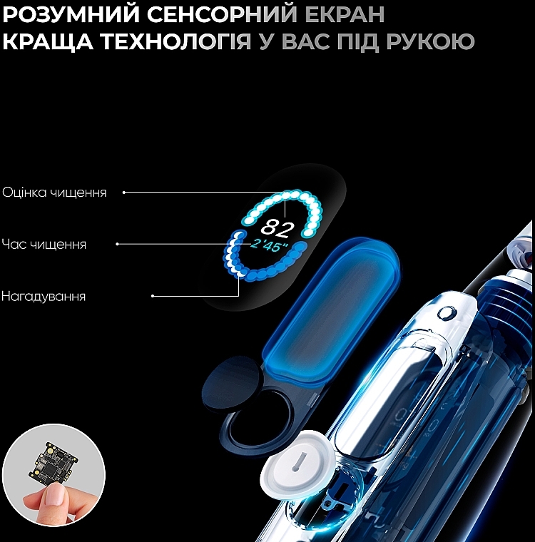 Розумна зубна щітка Oclean X Pro Elite Set Grey, 8 насадок, футляр - Oclean X Pro Elite Set Electric Toothbrush Grey — фото N10