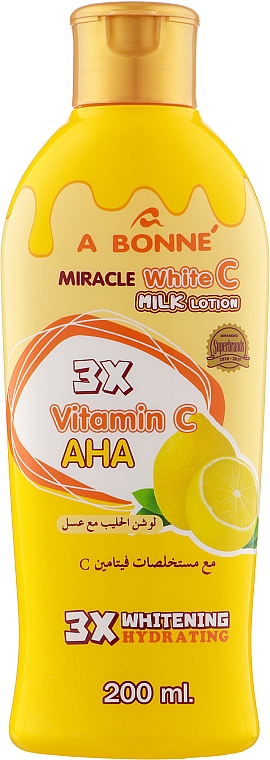 Лосьон для тела с витамином С и молочными протеинами - A Bonne Miracle White C Milk Lotion — фото N1