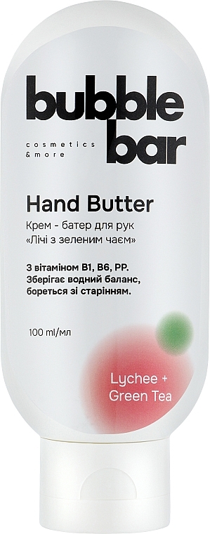 Крем-батер для рук "Лічі із зеленим чаєм" - Bubble Bar Hand Cream Butter — фото N1